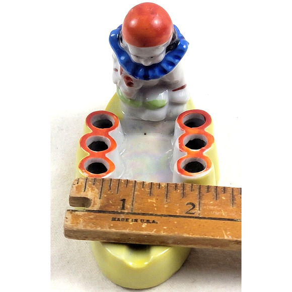 Vintage Ashtray Cigarette Holder Clown Made in Japan Ceramic Luster Bright 1950s - Picture 12 of 13